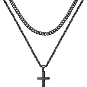 men's stainless steel cross necklace