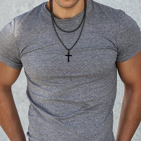 men's stainless steel cross necklace